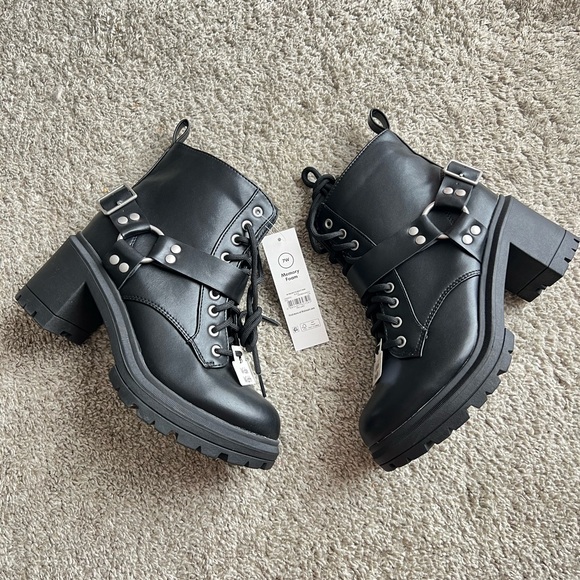 No Boundaries Shoes - No Boundaries Black Combat Boots